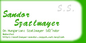 sandor szatlmayer business card